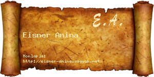 Eisner Anina névjegykártya